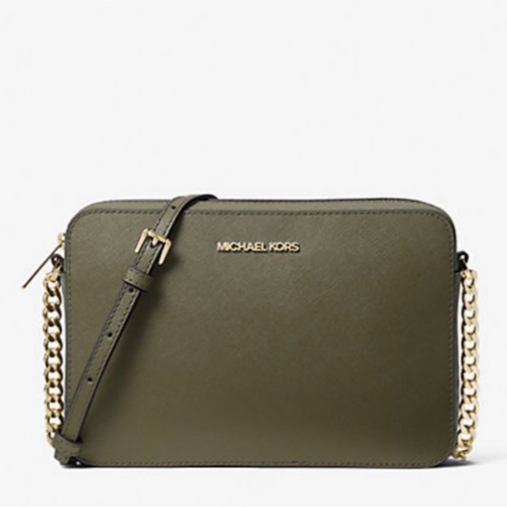 Michael Kors Jet Set Item Large East West Zip Crossbody Leather Olive
NWT - Picture 16 of 16